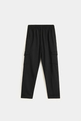 Cotton Straight Fit Cargo Pants - Raven